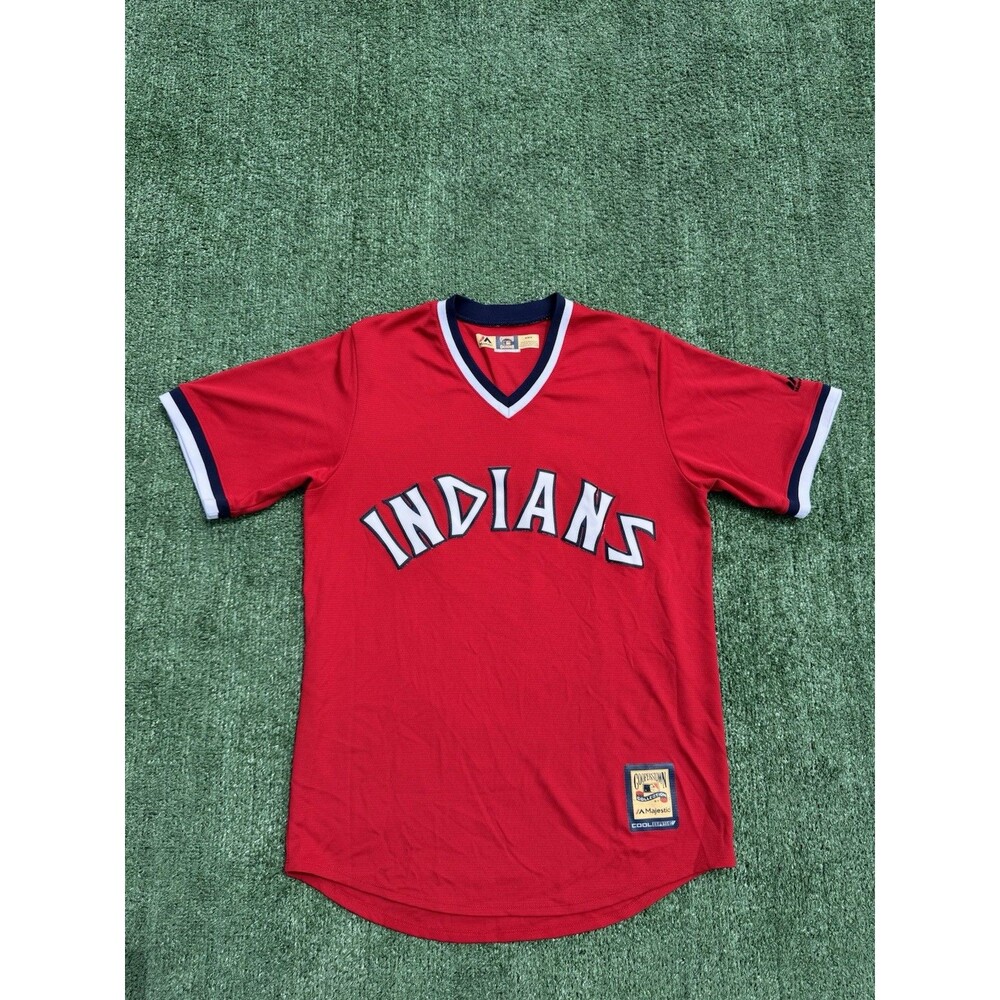 Cleveland Indians Majestic Cooperstown Collection - Size Medium Red Jersey